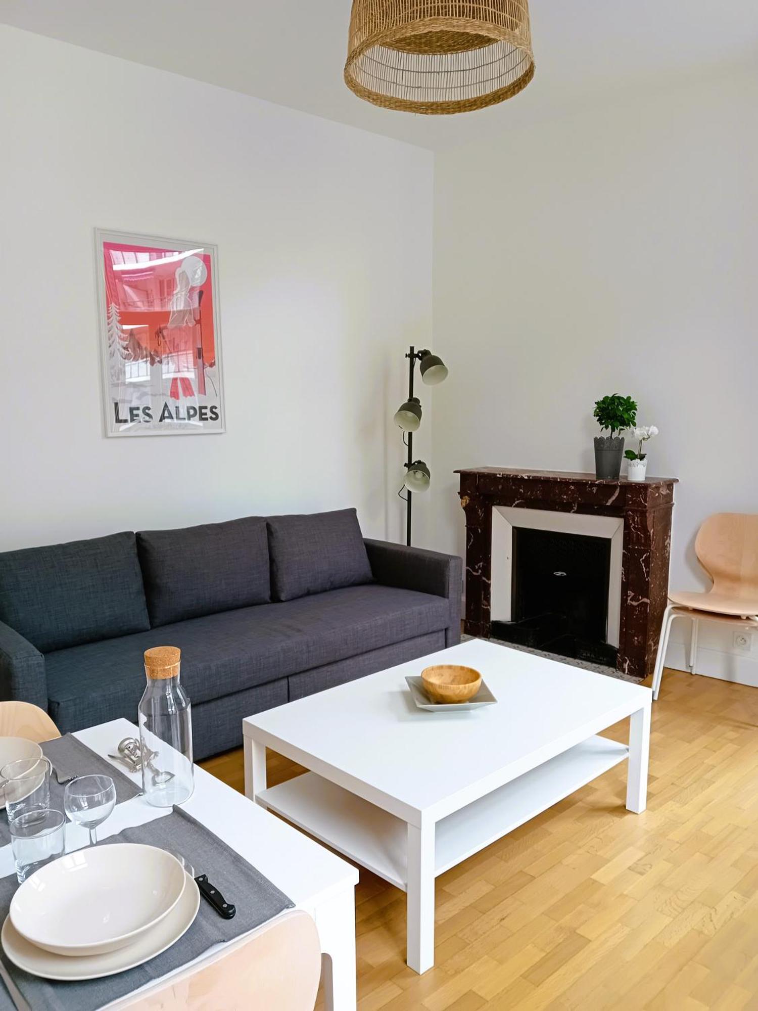 102 - Appart Renove Avec Grand Salon Et 1 Chambre - Tram Et Clinique Mutualiste A 1 Min Grenoble Exterior foto